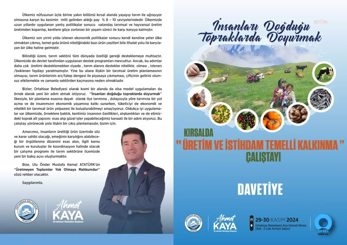Ortahisar’da Kırsalda Üretim ve İstihdam Temelli Çalıştay Düzenleniyor